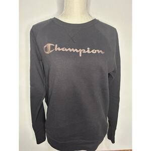 Champion Sweater Womens Medium Black Pullover long Sleeve Sweatshirt Ladies Pink